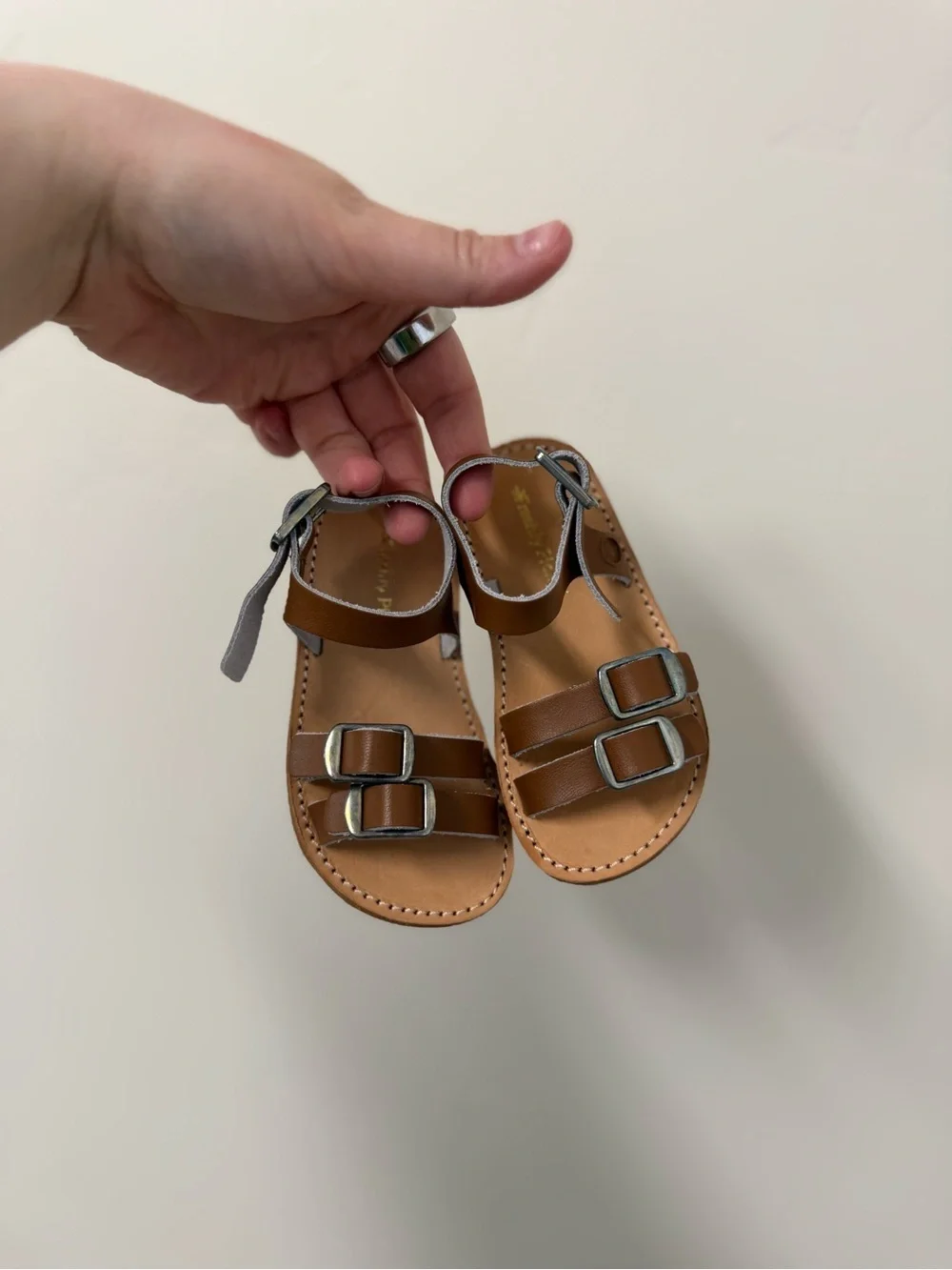 Freshly Picked Brown Leather Double-Buckle Sandals - Picture 1 of 3